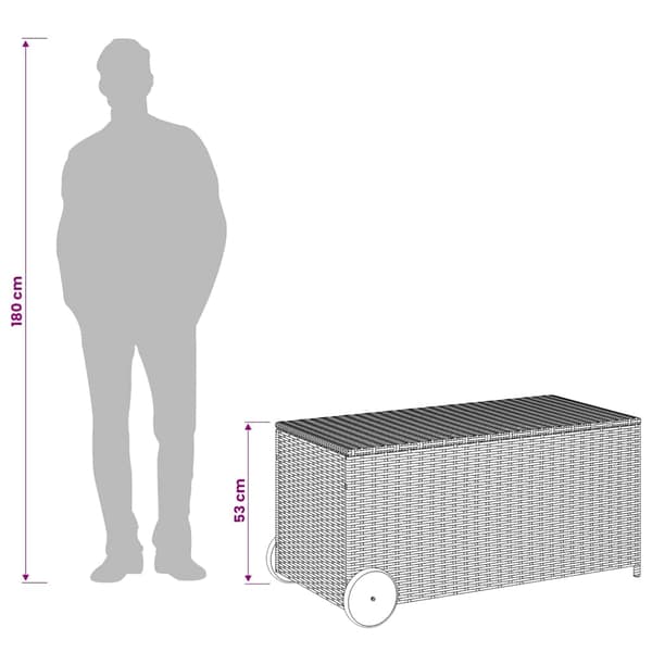 Dynbox på hjul svart 190L konstrottning