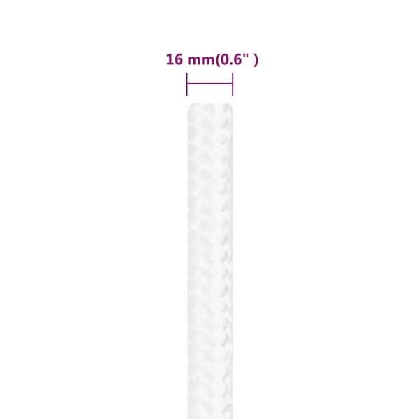 Båtlina helvit 16 mm 250 m polypropylen