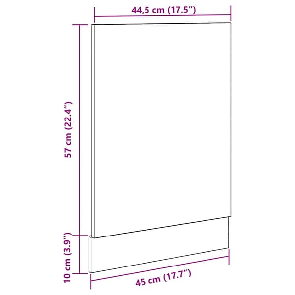 Front för diskmaskin “Lyon” betonggrå 45x3x67 cm