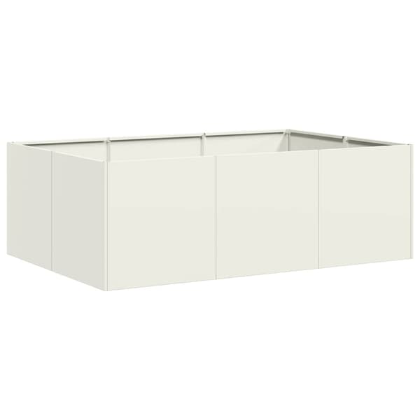 Planteringskärl vit 120x80x40 cm stål