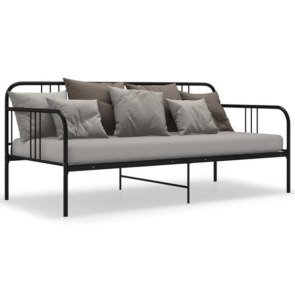 Sängram bäddsoffa svart metall 90x200 cm