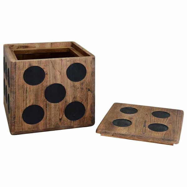 Förvaringsbox mindi-trä 40x40x40 cm tärningsdesign