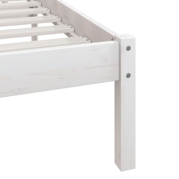 Sängram vit massiv furu 90x200 cm
