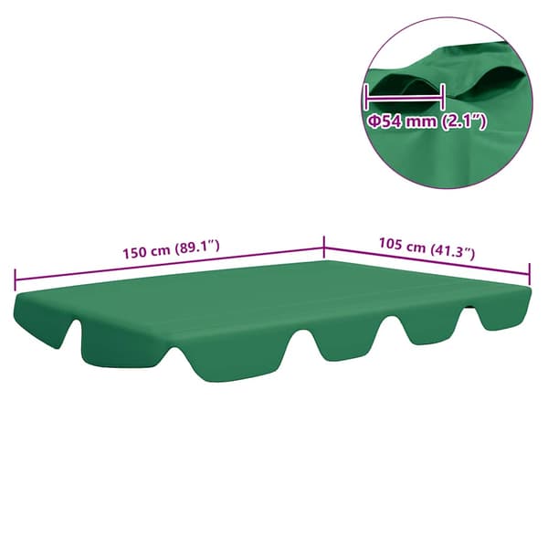 Reservtak för hammock grön 150/130x105/70 cm