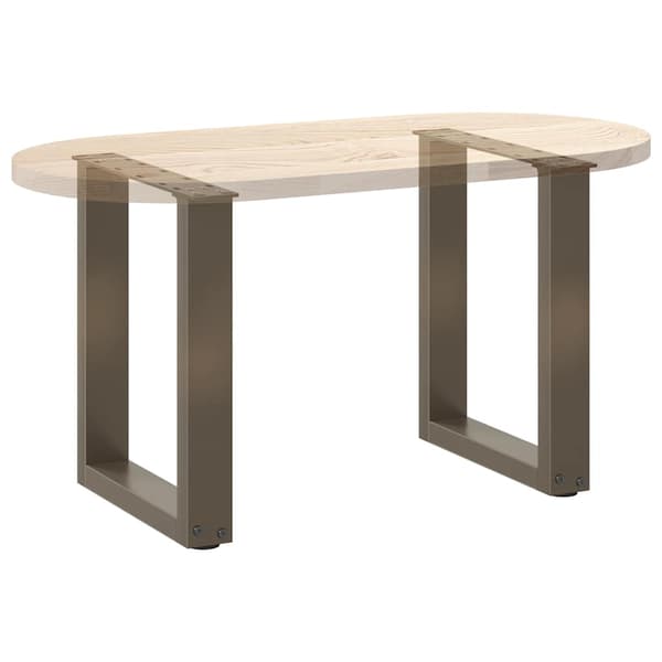 Soffbordsben U-formade 2 st naturstål 28x(42-43) cm stål