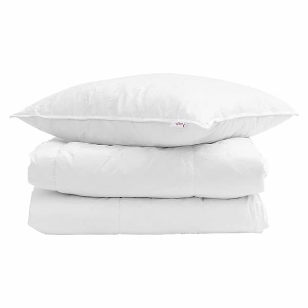 Vinter Täcke med kudde 2 pcs Vit Dunfjäder