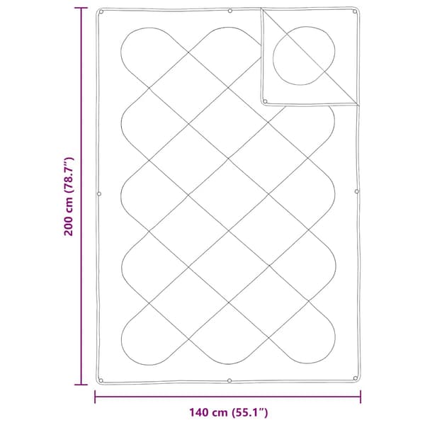 2-i-1 Duntäcke Vit 200 x 140 x 10 cm Polyester