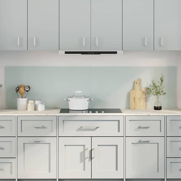 Köksskydd 2 pcs Vit 100 x 50 cm härdat glas