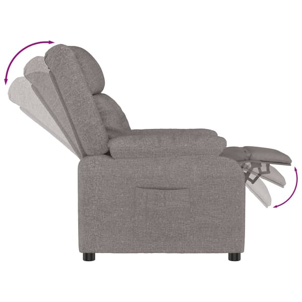 Reclinerfåtölj taupe tyg