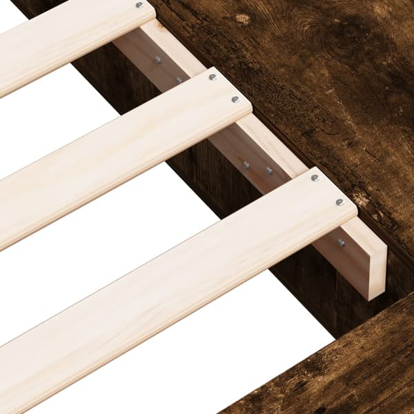 Sängram rökfärgad ek 90x200 cm konstruerad trä