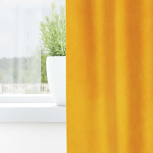 Mörkläggningsgardiner 2 st Senapsgul 140 x 225 cm Sammet