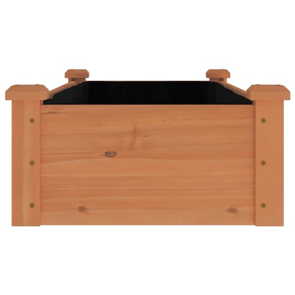 Odlingslåda med foder brun 120x45x25 cm massivt granträ