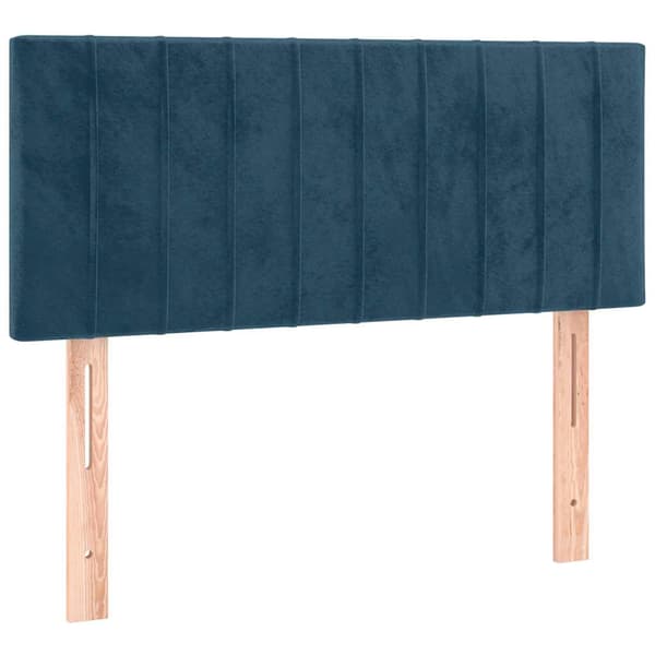 Sänggavel LED mörkblå 90x5x78/88 cm sammet