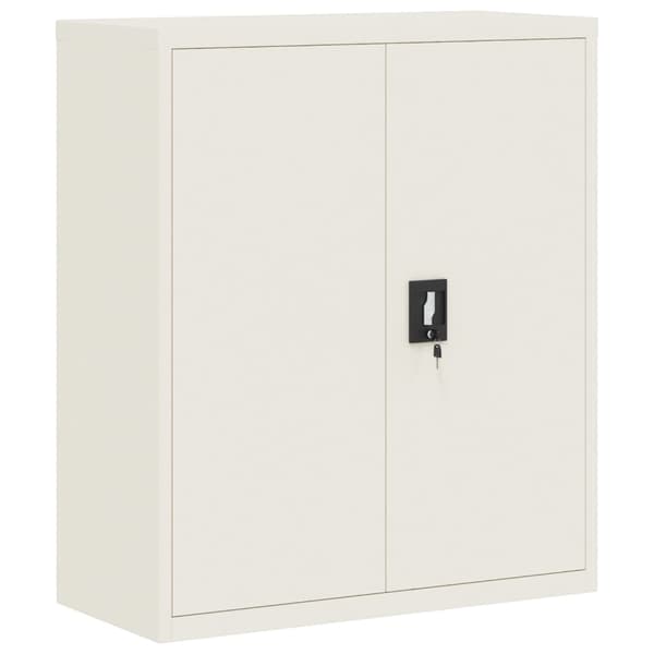 Dokumentskåp vit 90x40x105 cm stål