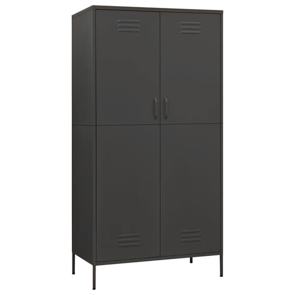 garderob antracit 90x50x180 cm stål