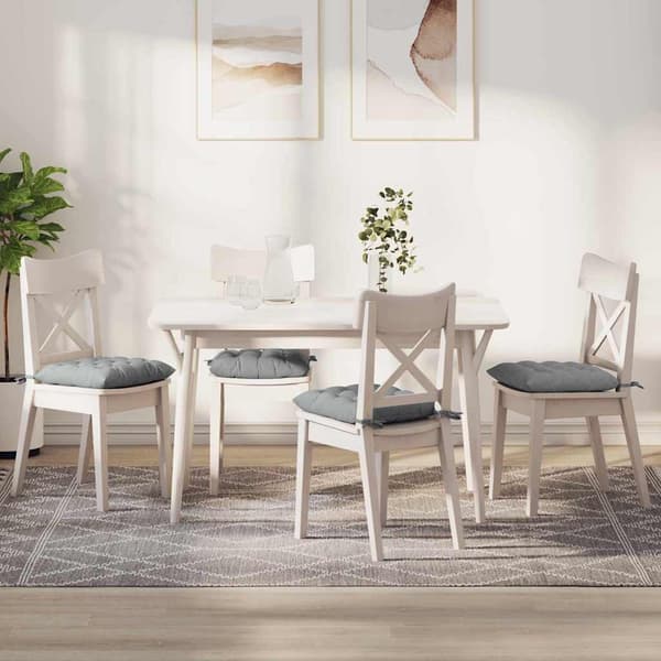 Sittkuddar 4 pcs Ljusgrå 40 x 40 x 6 cm tyg