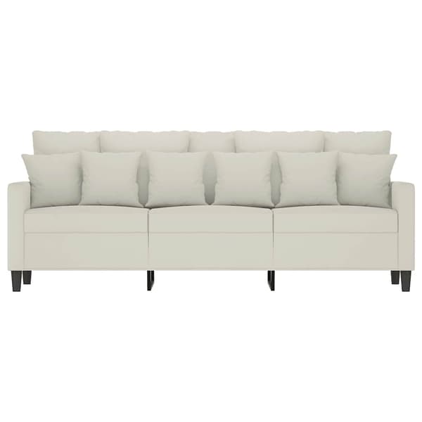 3-sitssoffa gräddvit 180 cm sammet