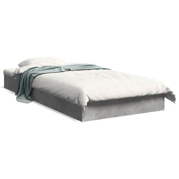Sängram betonggrå 75x190 cm konstruerad trä