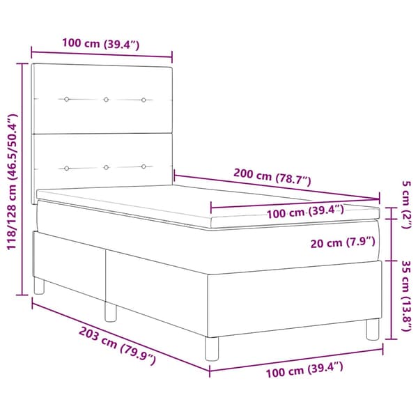 Bäddfjäder med madrass Mörkgrön 100 x 200 cm Sammet