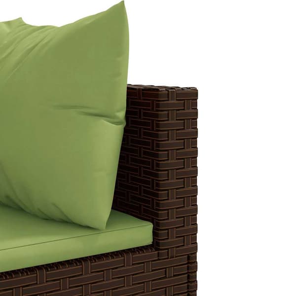 Loungegrupp med dynor 5 delar brun konstrotting