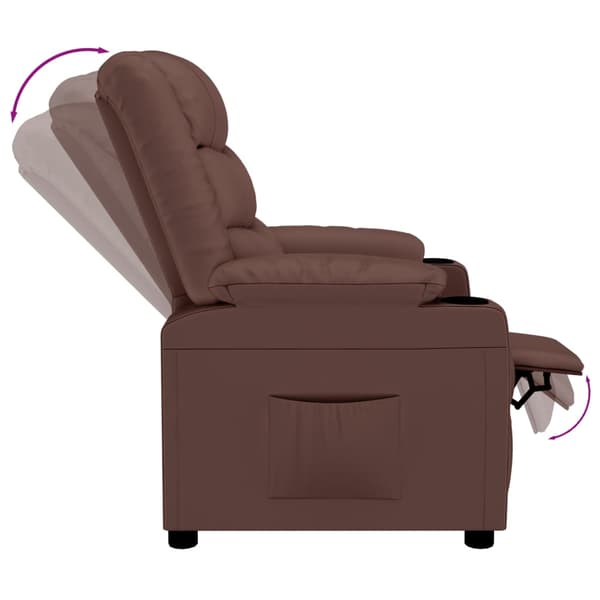 Reclinerfåtölj brun konstläder