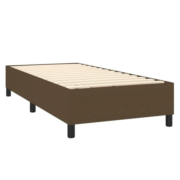 Boxspring-sängram mörkbrun 90x190 cm tyg