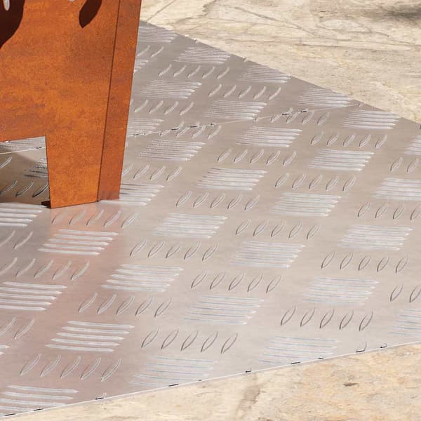 Trappsteg Rektangulär 2 pcs Silver 90 x 50 cm Aluminium