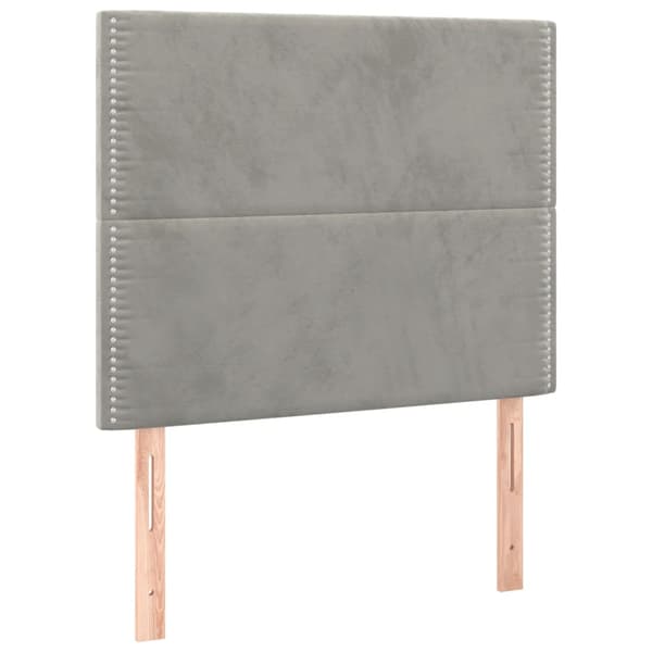 Ramsäng med madrass ljusgrå 100x200 cm sammet