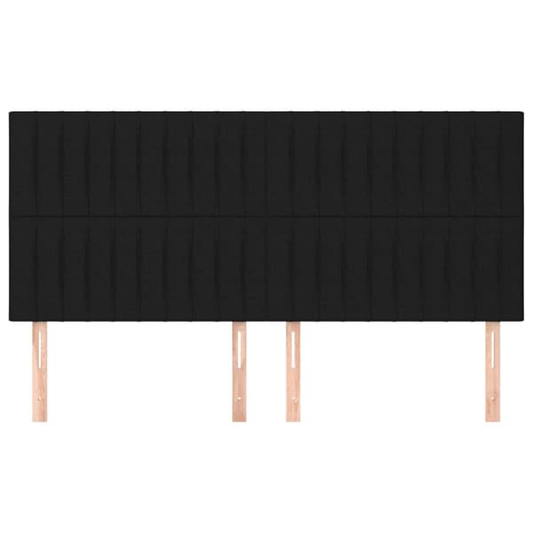 Sänggavel svart 180x5x118/128 cm tyg