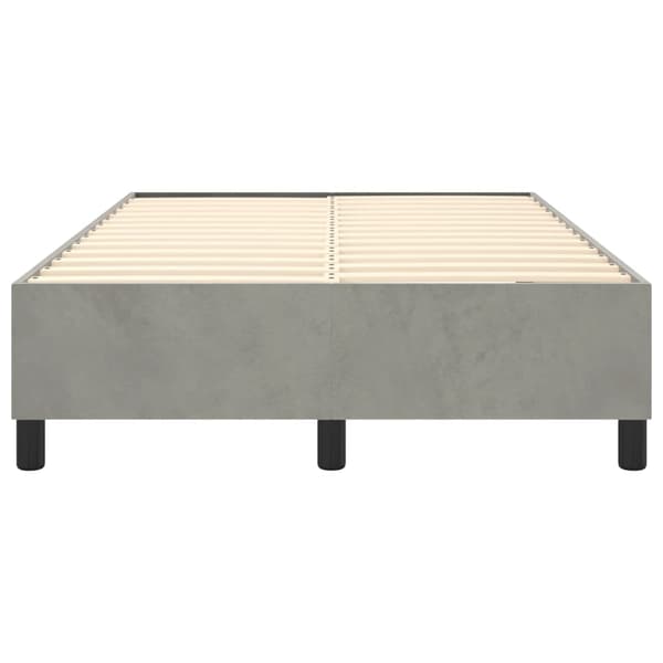 Boxspring-sängram ljusgrå 120x200 cm sammet