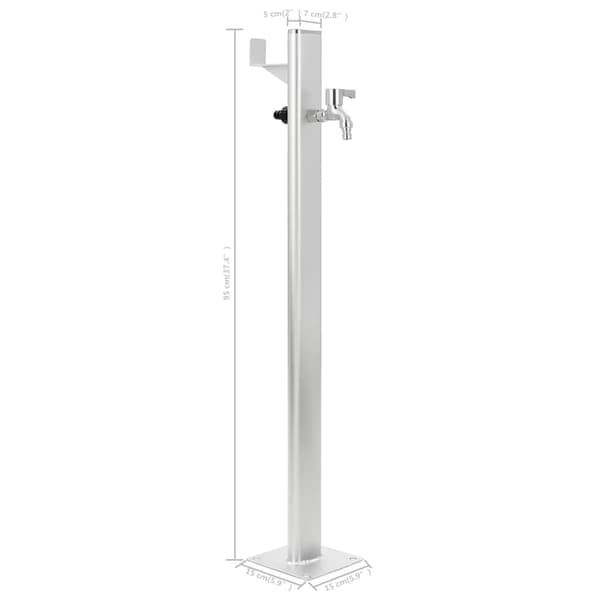 Vattenpost för trädgården 95 cm aluminium