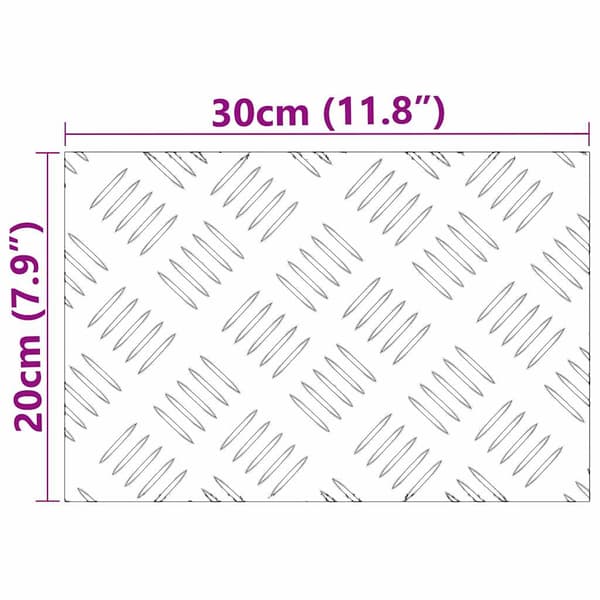 Trappsteg 4 st 30 x 20 cm Silver Aluminium Rektangulär