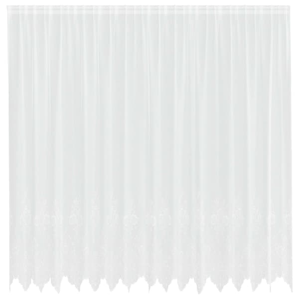 Spetsgardin med gardiner Blommor Vit 200 x 400 cm Polyester