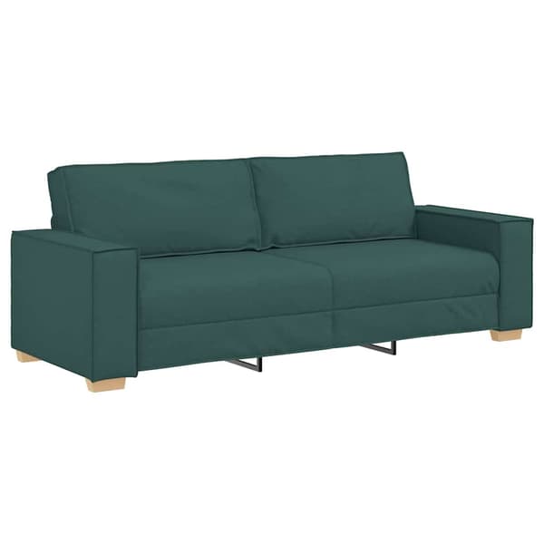 3-Sits soffa Mörkgrön 220 cm tyg