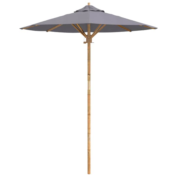 Trädgårdsparasol Mörkgrå Ø 180 x 230 cm Bambu