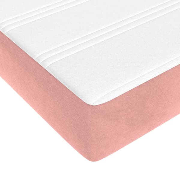 Pocketresårmadrass medium rosa 160x220x20 cm sammet