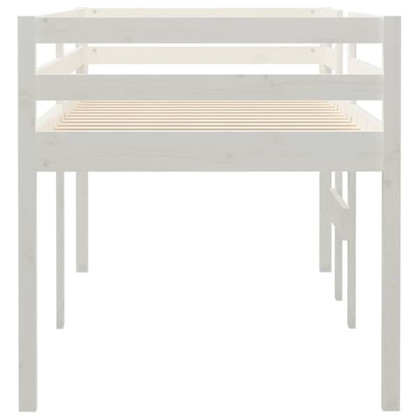 Hög säng Vit 80x200 cm massiv furu