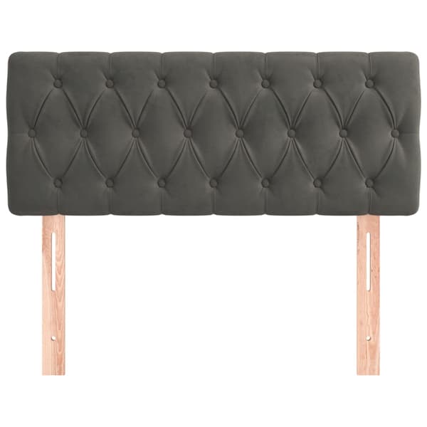 Sänggavel mörkgrå 100x7x78/88 cm sammet