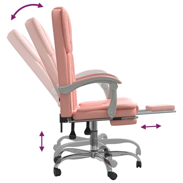 Kontorsstol rosa konstläder