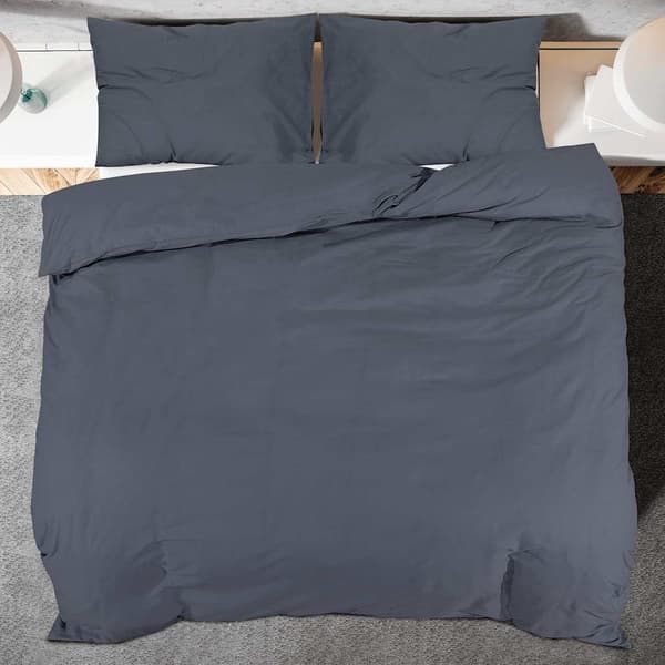 Bäddset antracit 200x200 cm lätt mikrofiber