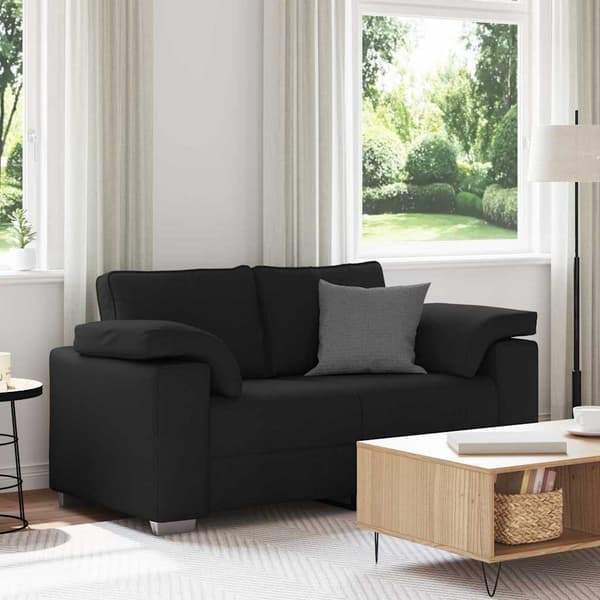Tvåsitssoffa Svart 160 cm tyg