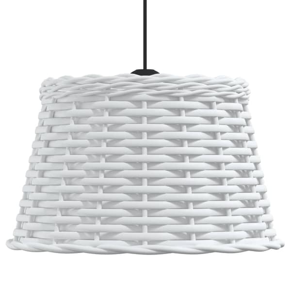 Taklampskärm vit Ø38x23 cm korgmaterial