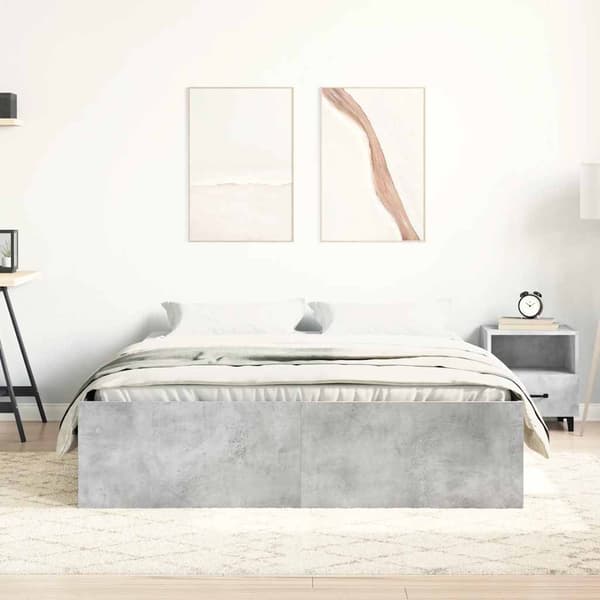 Sängram betonggrå 160x200 cm