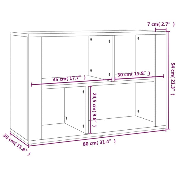 Skänk vit 80x30x54 cm konstruerat trä