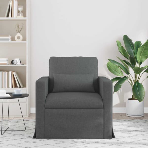 Soffa Mörkgrå 78 x 78 x 80 cm tyg