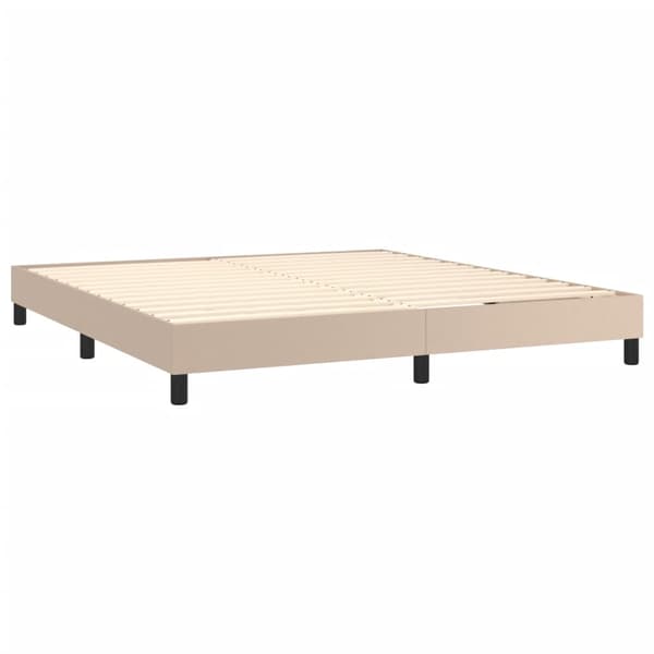 Boxspring-sängram cappuccino 160x200 cm konstläder
