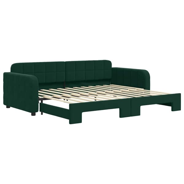Dagbädd utdragbar mörkgrön 90x200 cm sammet