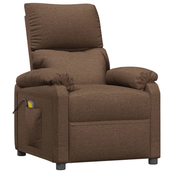 Massagefåtölj brun tyg