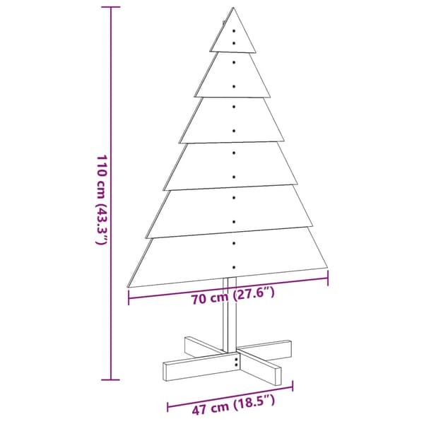 Julgran trä 110 cm massivt trä