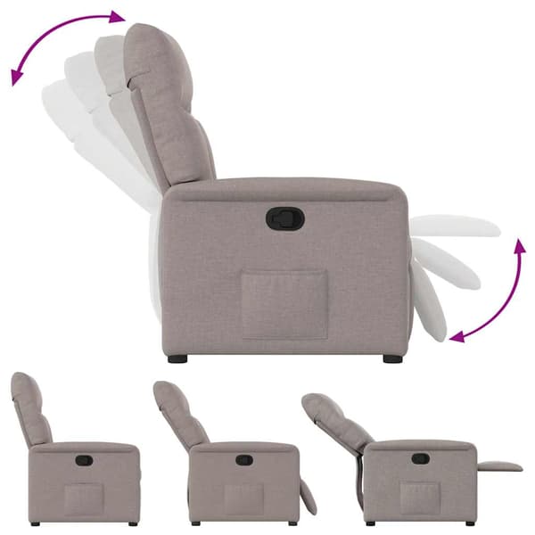 Reclinerfåtölj taupe tyg